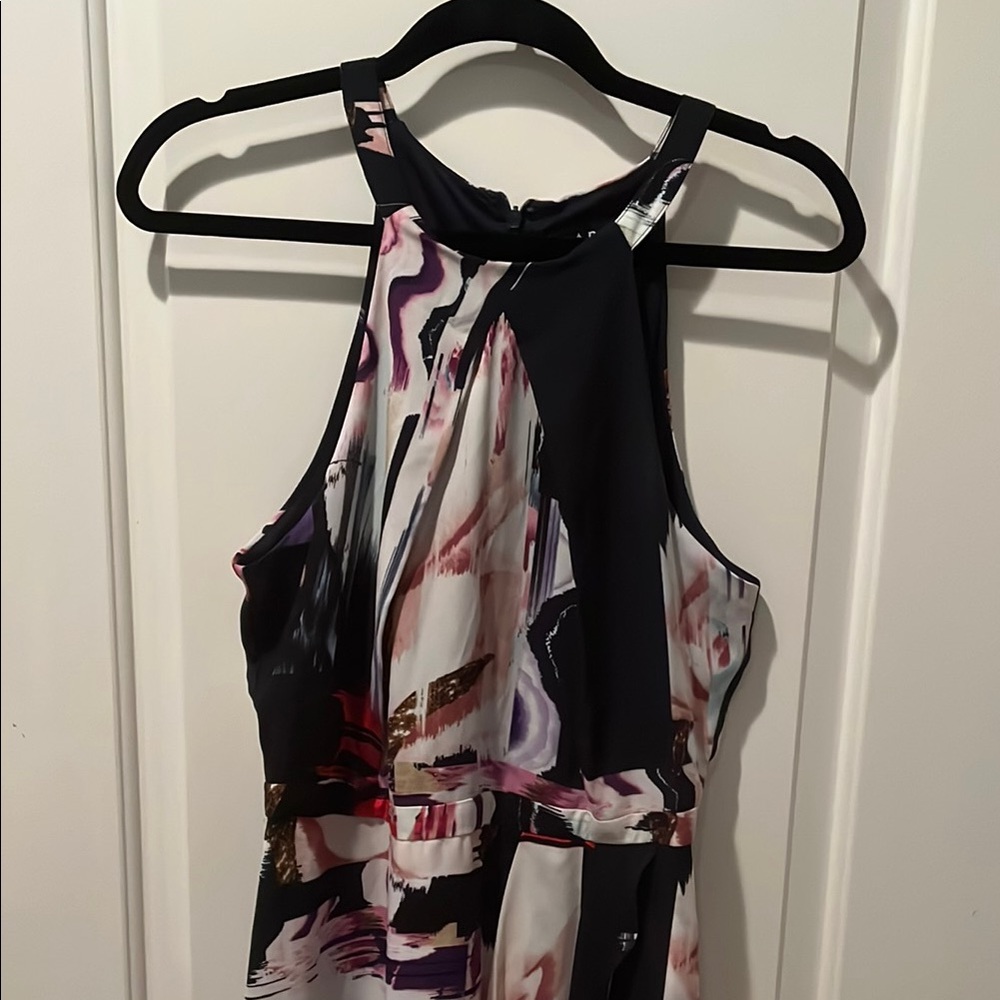 Elegant High Low Dress in Black and Pink